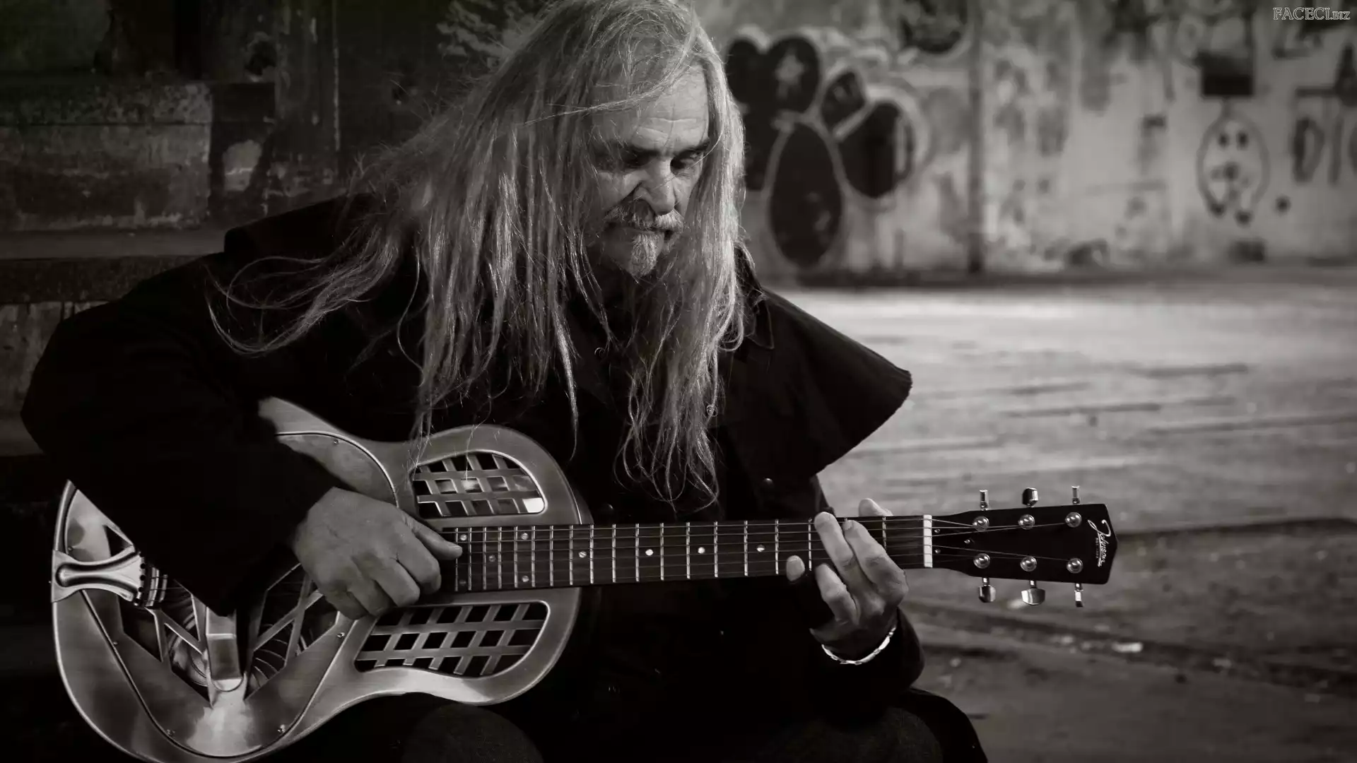 Czarno-białe, Mężczyzna, Gitara